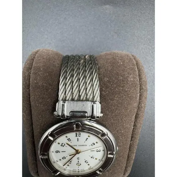 Philippe Charriol Watch Men's Wire Celtic Swiss Made Silver & Gold Colored Quart